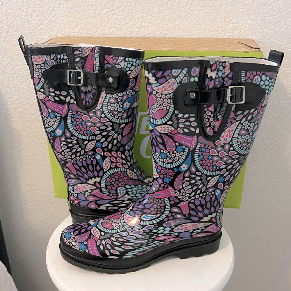 Western Chief Rain Water Proof Boots Boho Floral
